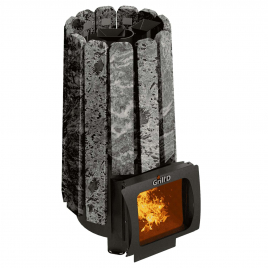 Дровяная банная печь GrillD Cometa 180 Vega Short Window Max Stone, серпентинит