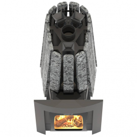 Дровяная банная печь GrillD Cometa Vega 450 Long Max Stone (Серпентинит)