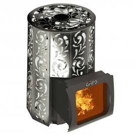 Дровяная банная печь GrillD Violet Short Window Max, камень 100 кг