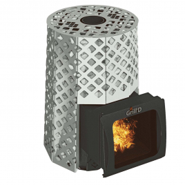 Дровяная банная печь GrillD Violet Steel Romb Short Window Max Pro
