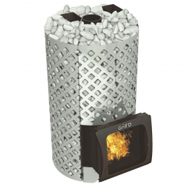 Дровяная банная печь GrillD Violet World Steel Romb Short Window Max