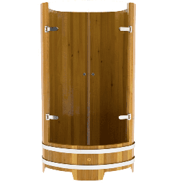 Душевая кабина Bentwood из натуральной лиственницы со стеклянными дверцами