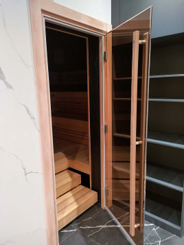 Двери DoorWood для хамам Престиж, стекло бронза матовая