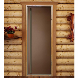 Дверь для сауны DoorWood Flash Royal, стекло бронза матовая, 1900х700 мм.