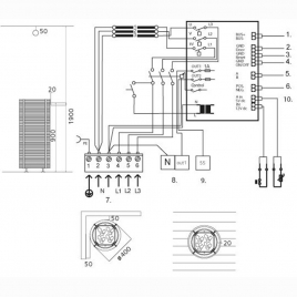 Электрокаменка Tulikivi Naava SS002, 9 кВт, поверхность Rigata
