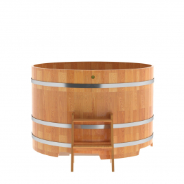 Купель круглая, сращенные ламели из лиственницы, диаметр 1.50