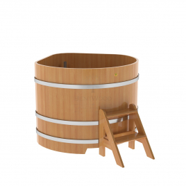 Купель угловая из лиственницы 1,19х1,19 H=1,0