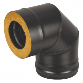 Сэндвич-колено Везувий BLACK (AISI 430/0,8мм) 90* 3 секции д.115х200