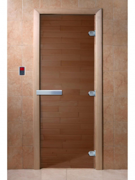 Стеклянная дверь DoorWood Бронза, коробка ольха