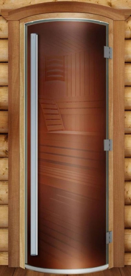 Дверь для сауны DoorWood Престиж Радиусная 70х190, стекло бронза, коробка ольха
