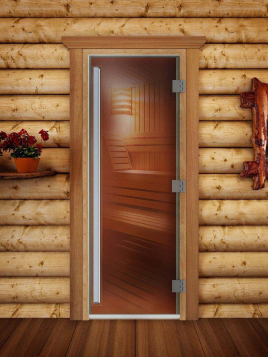 Дверь для сауны DoorWood Престиж 60х180, стекло бронза, коробка ольха