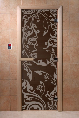 Стеклянная дверь DoorWood Венеция черный жемчуг, коробка ольха