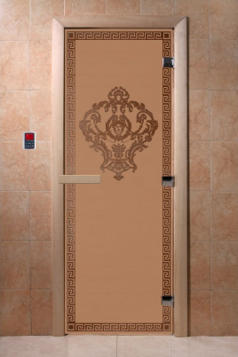 Стеклянная дверь DoorWood Версаче бронза матовая, коробка ольха