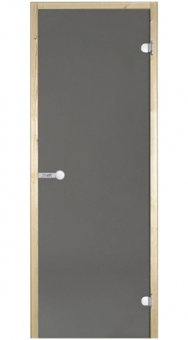 Стеклянная дверь для сауны Harvia STG 70x190, стекло серое, коробка осина