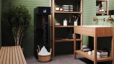 Стойка для бани и сауны Sangens Snow Stand 900 Plexiglass Black (Сангенс Стойка 900 Оргстекло черное)