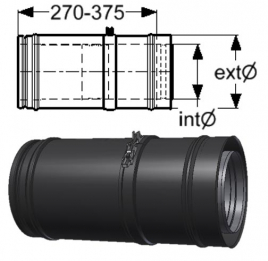 Телескопическая труба дымохода Schiedel Permeter 270-375 мм., ⌀130-⌀350, 0.6 мм, сталь AISI 444
