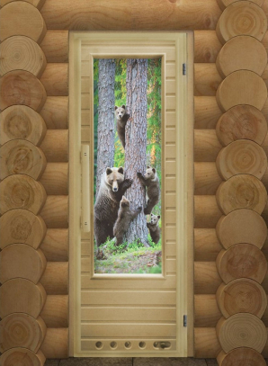 Дверь DoorWood Элит Мишки с фотопечатью 73х185