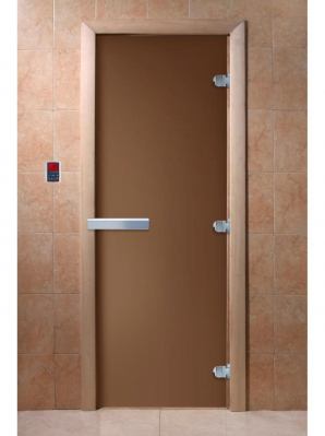 Стеклянная дверь DoorWood Бронза матовая, коробка ольха