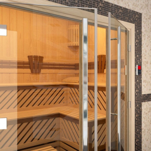 Стеклянные двери DoorWood Престиж двойные, стекло бронза, коробка ольха